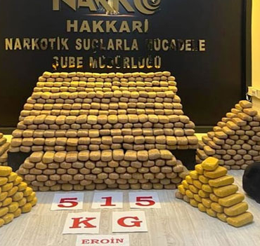 Yüksekova'da 515 kilo eroin ele geçirildi