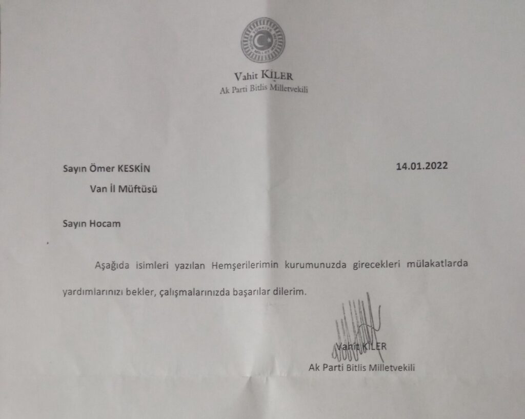 Derket holê ku melayên nû bi lîsteya parlamanterê AKP tê diyar kirin - torpil belgesi2