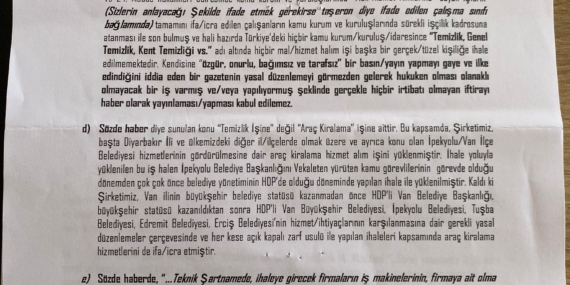 Gazeteci Güler: Tekzip yazısı yazan şirket yolsuzluğu kapatma derdinde!