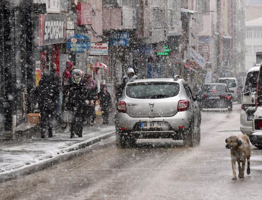 Erzurum, Kars ve Ardahan'da soğuk hava etkisi arttı - AA 20221209 29685265 29685262 KARSTA KAR YAGISI 1