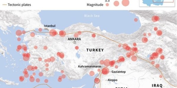 Türkiye’deki depremlerin haritası çıkarıldı 