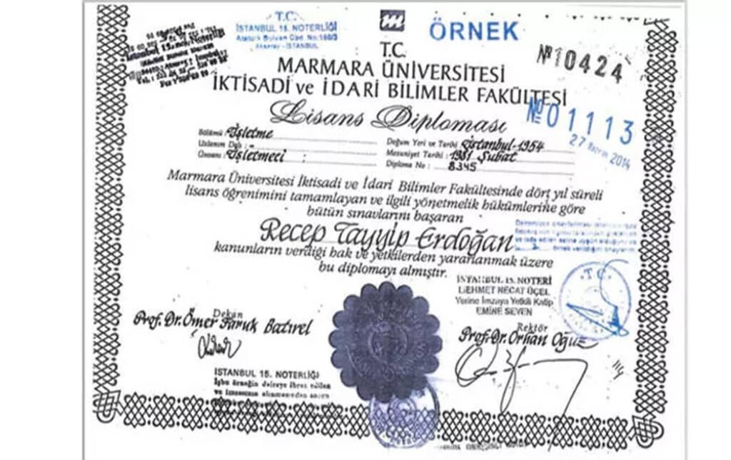 Erdoğan’ın tartışmalı diploması paylaşıldı - erdogan diploma