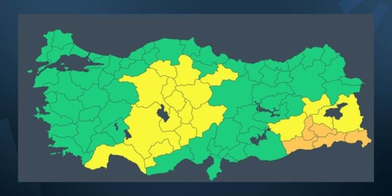 MGM’den 5 il için turuncu, 18 il için sarı kod uyarısı