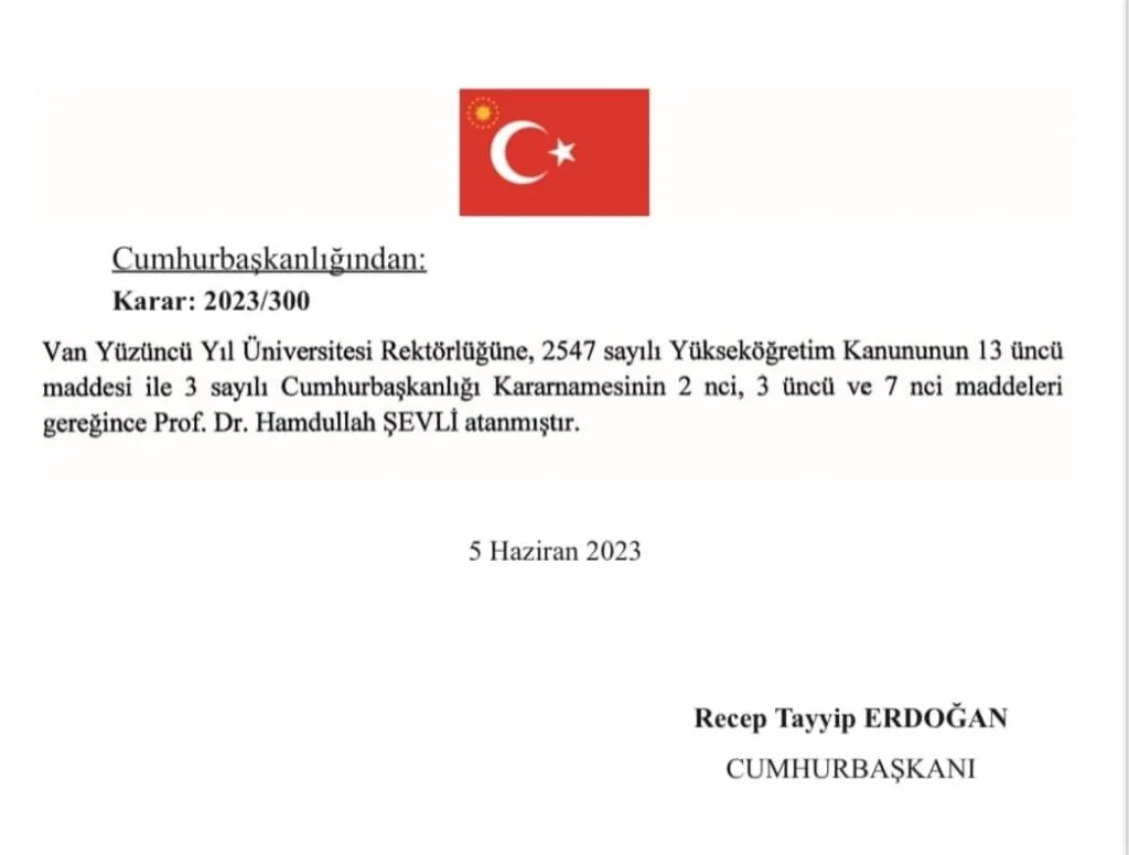 Cumhurbaşkanı Erdoğan Van YYÜ’ye yine eski danışmanını atadı - 4939cfeb cce9 435c 9044 79c6274647a6