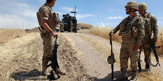 Bismil diken üstünde: Jandarma hasat için tarlada