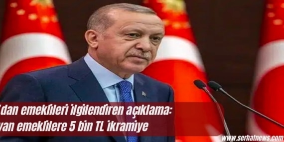 Erdoğan’dan emeklileri ilgilendiren açıklama: Çalışmayan emeklilere 5 bin TL ikramiye 