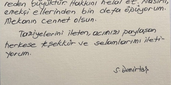 Selahattin Demirtaş’ın babasına vedası!