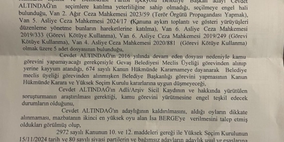 AKP, Van’da Büyükşehir’den sonra İpekyolu belediyesinde de mazbatasını iptal edilmesini istedi