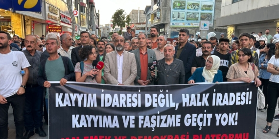 Van sokaklarında kayyım protestosu