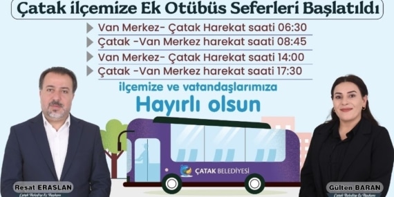 Çatak ilçesine ek otobüs seferleri başlatıldı